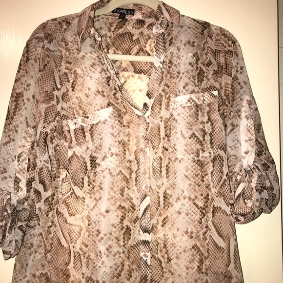 Tops - Express snakeskin print portifino blouse